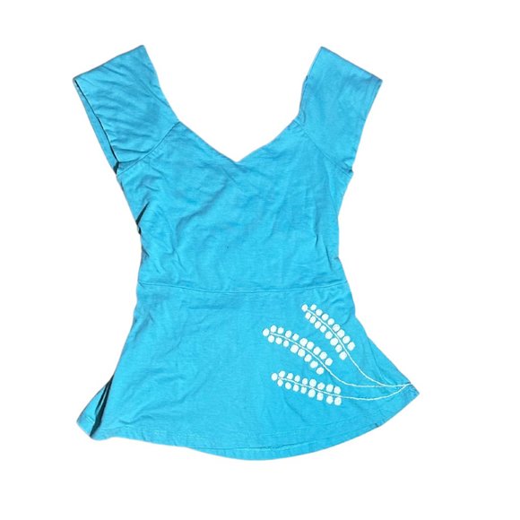 Synergy Organic Clothing Tops - Synergy embroidered wrap top.